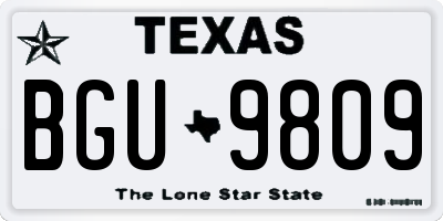 TX license plate BGU9809