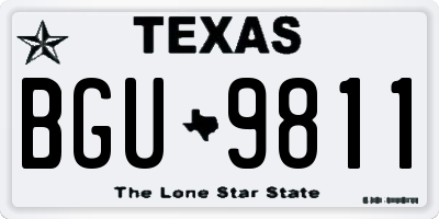 TX license plate BGU9811