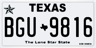TX license plate BGU9816