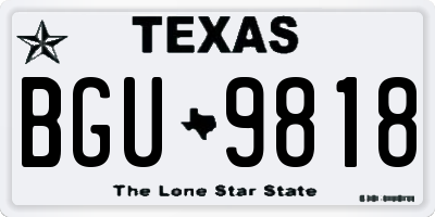 TX license plate BGU9818