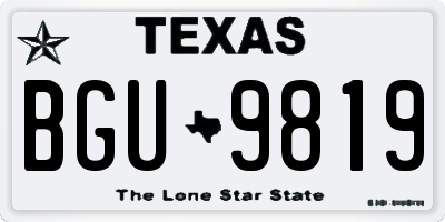 TX license plate BGU9819