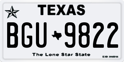 TX license plate BGU9822