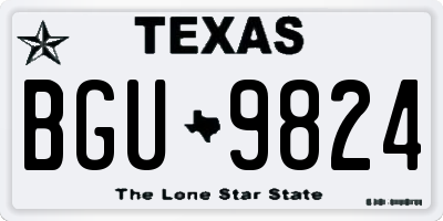 TX license plate BGU9824