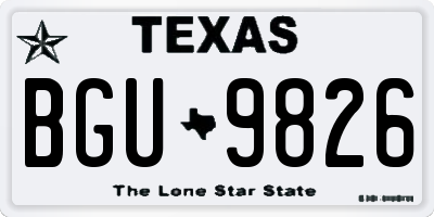 TX license plate BGU9826