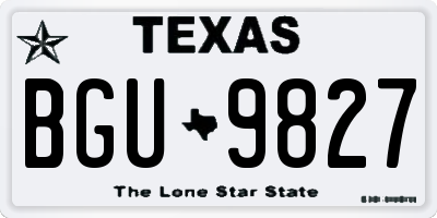 TX license plate BGU9827