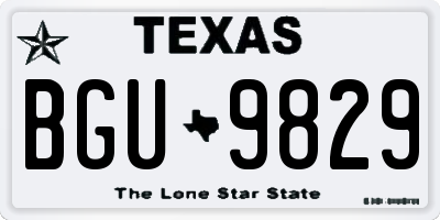 TX license plate BGU9829