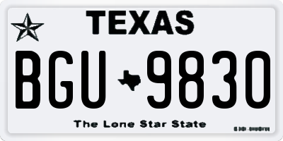 TX license plate BGU9830