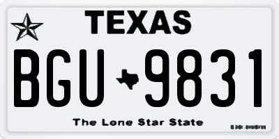 TX license plate BGU9831