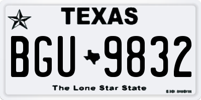 TX license plate BGU9832
