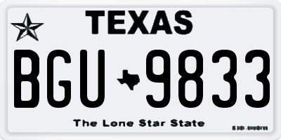 TX license plate BGU9833