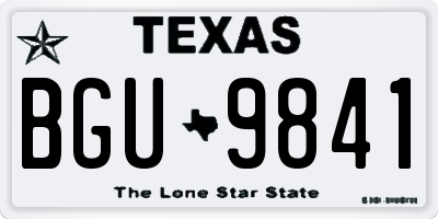TX license plate BGU9841