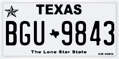 TX license plate BGU9843