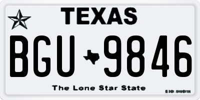 TX license plate BGU9846