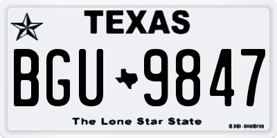 TX license plate BGU9847
