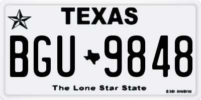TX license plate BGU9848