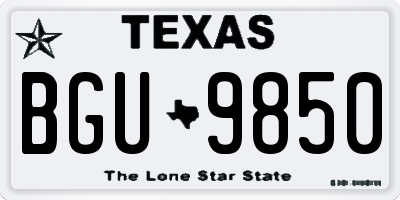 TX license plate BGU9850