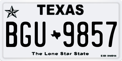 TX license plate BGU9857