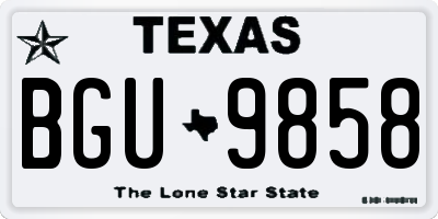 TX license plate BGU9858