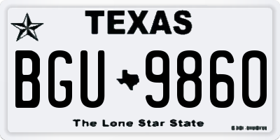 TX license plate BGU9860