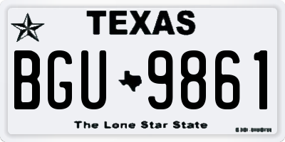 TX license plate BGU9861