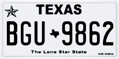 TX license plate BGU9862