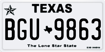 TX license plate BGU9863