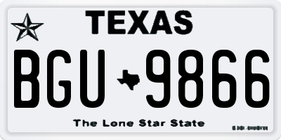 TX license plate BGU9866