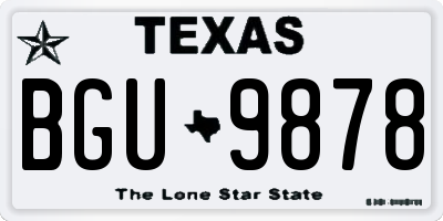TX license plate BGU9878