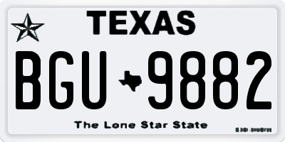 TX license plate BGU9882