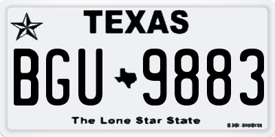 TX license plate BGU9883