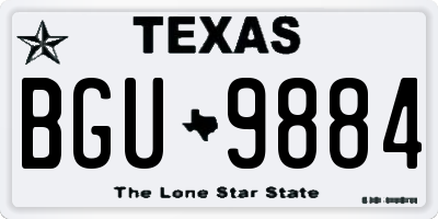 TX license plate BGU9884