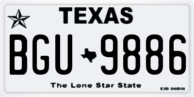 TX license plate BGU9886