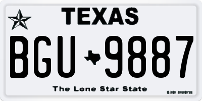 TX license plate BGU9887