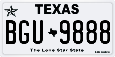 TX license plate BGU9888