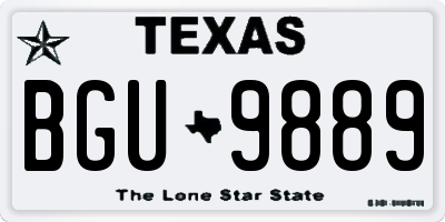 TX license plate BGU9889
