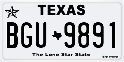 TX license plate BGU9891