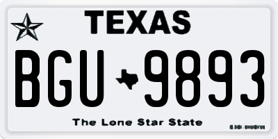 TX license plate BGU9893
