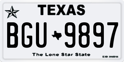 TX license plate BGU9897