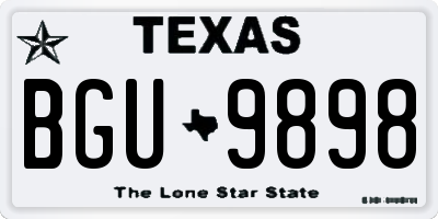 TX license plate BGU9898