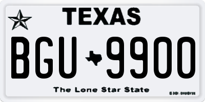 TX license plate BGU9900