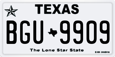 TX license plate BGU9909