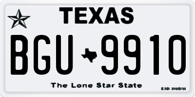 TX license plate BGU9910