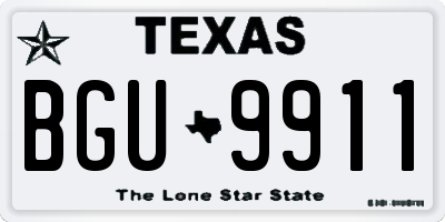 TX license plate BGU9911