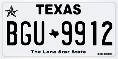 TX license plate BGU9912