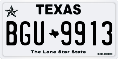 TX license plate BGU9913