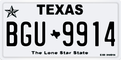 TX license plate BGU9914