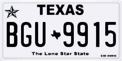 TX license plate BGU9915