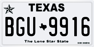 TX license plate BGU9916