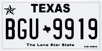 TX license plate BGU9919
