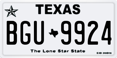 TX license plate BGU9924